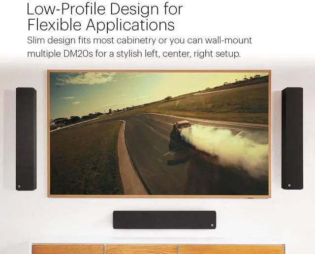 Alt view image 4 of 7 - Definitive Technology Dymension DM20 Slim Center Channel Speaker, 5-Driver Array - (4) 4" Midrange Woofers & (1) 1" Tweeter, for Dymension Series Home Speakers, Immersive Home Theater Audio, Black