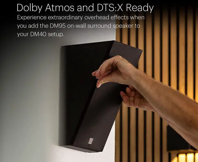 Alt view image 4 of 7 - Definitive Technology Dymension DM40 Slim Tower Speaker, Adjustable Bipolar Arrays, (4) 4.5" Midrange Woofers, & Tweeter, Dolby Atmos/DTS:X Ready with DM95 Height Module (Sold Separately), Black