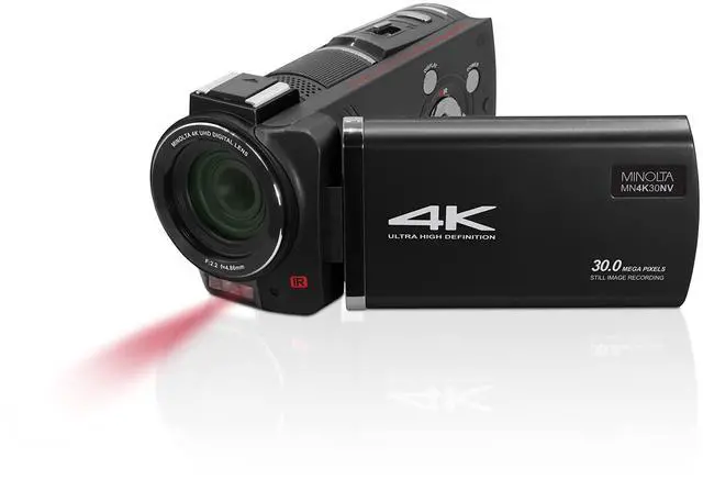 Alt view image 8 of 20 - Minolta MN4K30NV 4K Ultra HD 30 MP Night Vision Camcorder, Black