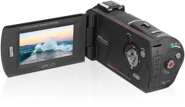 Alt view image 13 of 20 - Minolta MN4K30NV 4K Ultra HD 30 MP Night Vision Camcorder, Black