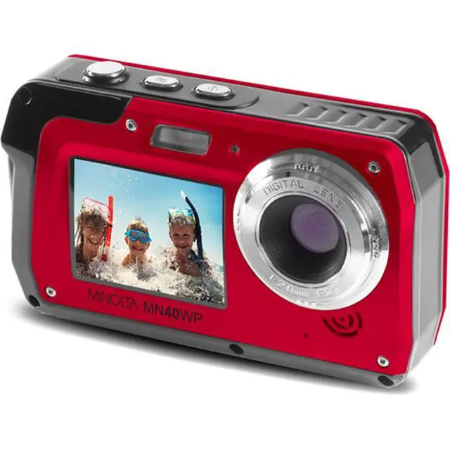 Alt view image 7 of 13 - Minolta MN40WP-R 48.0-Megapixel Waterproof Digital Camera (Red)