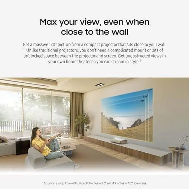 Alt view image 5 of 14 - SAMSUNG 120-Inch Class LPU7D Series The Premiere Ultra Short Throw 4K AI Smart TV Laser Projector for Home Theater w/ Gaming Hub, Vision Boost, Powerful Sound, Alexa Built-In, SP-LPU7DSAXXZA