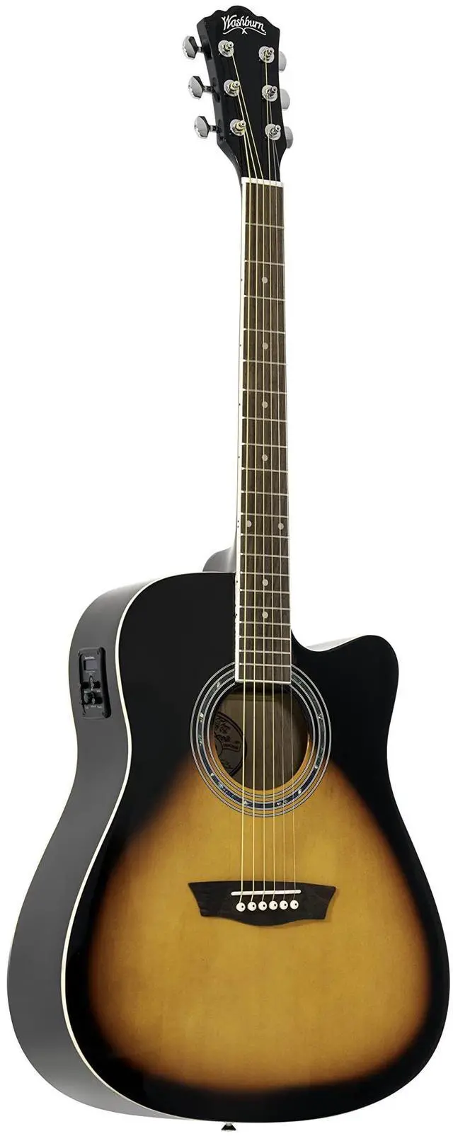 Main image of Vintage Series 6 String Acoustic-Electric Guitar, Right, Tobacco Sunburst (WA90CEVSB)