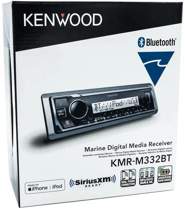 Alt view image 18 of 19 - Kenwood KMR-M332BT Marine Digital Media Receiver with Bluetooth