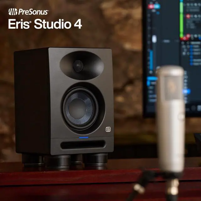 Alt view image 3 of 7 - Eris Studio 4 4.5-inch 2-Way Active Studio Monitor with EBM Waveguide | 4.5 Woven-Composite Woofer, 1 Silk-Dome Tweeter, 50W Bi-Amped, 55hz-20khz, 120 Degree X60 Degree Ebm Waveguide