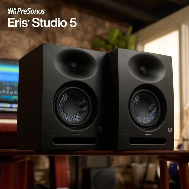 Alt view image 3 of 7 - Eris Studio 5 5.25-inch 2-Way Active Studio Monitors with EBM Waveguide | 5.25 Woven-Composite Woofer, 1 Silk-Dome Tweeter, 80W Biamped, 48hz-20khz, 120 Degree ×60 Degree Ebm Waveguide