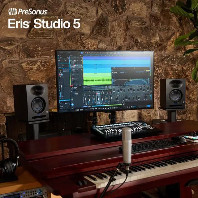 Alt view image 5 of 7 - Eris Studio 5 5.25-inch 2-Way Active Studio Monitors with EBM Waveguide | 5.25 Woven-Composite Woofer, 1 Silk-Dome Tweeter, 80W Biamped, 48hz-20khz, 120 Degree ×60 Degree Ebm Waveguide