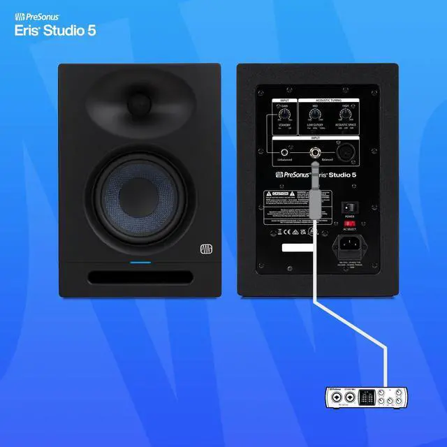 Alt view image 7 of 7 - Eris Studio 5 5.25-inch 2-Way Active Studio Monitors with EBM Waveguide | 5.25 Woven-Composite Woofer, 1 Silk-Dome Tweeter, 80W Biamped, 48hz-20khz, 120 Degree ×60 Degree Ebm Waveguide