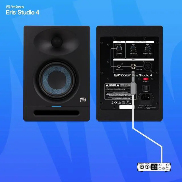 Alt view image 6 of 7 - Eris Studio 4 4.5-inch 2-Way Active Studio Monitor with EBM Waveguide | 4.5 Woven-Composite Woofer, 1 Silk-Dome Tweeter, 50W Bi-Amped, 55hz-20khz, 120 Degree X60 Degree Ebm Waveguide