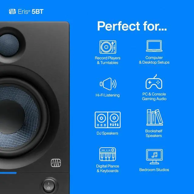 Alt view image 17 of 20 - Presonus Eris 5BT 5-inch Media Reference Monitors w Bluetooth connectivity