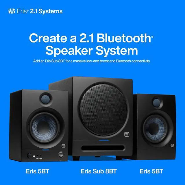 Alt view image 20 of 20 - Presonus Eris 5BT 5-inch Media Reference Monitors w Bluetooth connectivity