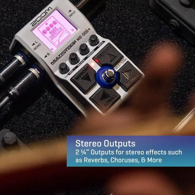 Alt view image 5 of 7 - MS-50G+ MultiStomp Guitar Effects Pedal with 100 Effects, Drives, Modulation, Delay & Reverb, Stereo Outputs, Built-In Tuner, Battery Powered