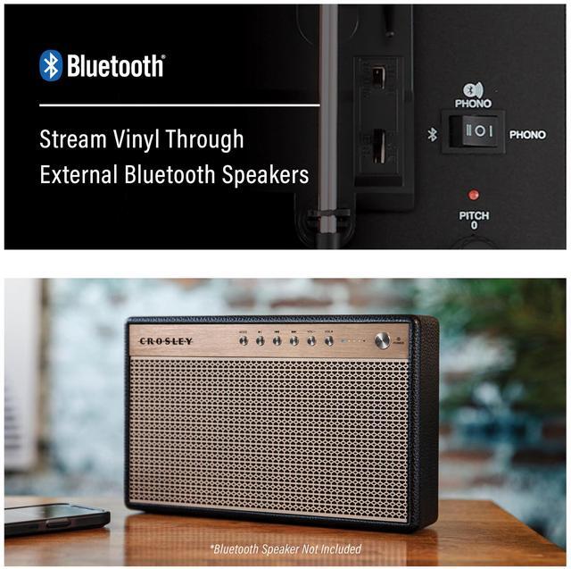 Alt view image 5 of 7 - Crosley Cr8017B-Du Voyager Vintage Portable Vinyl Record Player Turntable With Bluetooth In/Out And Built-In Speakers  Dune