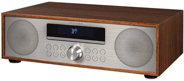 Alt view image 9 of 12 - crosley cr3501awa fleetwood bluetooth fm clock radio and cd player, walnut