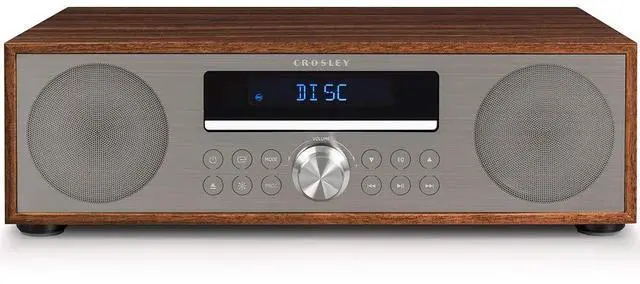 Alt view image 11 of 12 - crosley cr3501awa fleetwood bluetooth fm clock radio and cd player, walnut