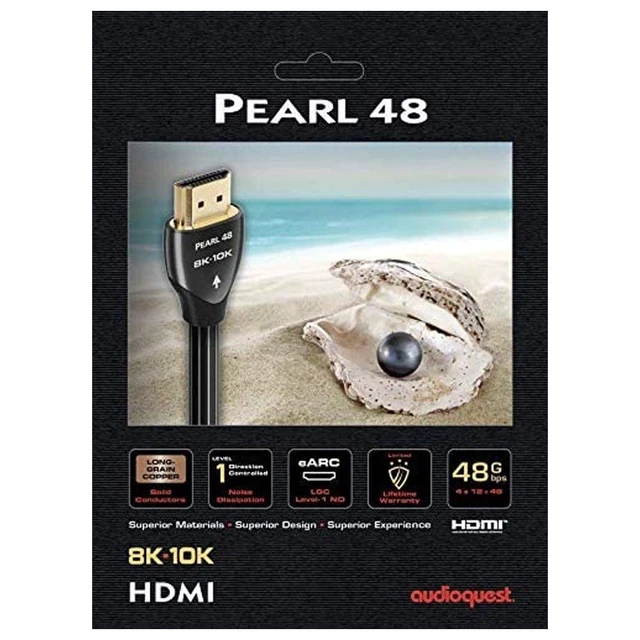 Alt view image 5 of 5 - AudioQuest Pearl 48 0.75m 8K-10K 48Gbps HDMI Cable (2.5ft)