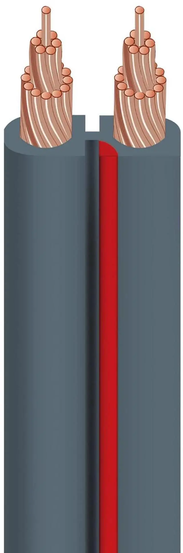 Main image of X-2 bulk speaker cable 50' (15.24m) spool - gray jacket 14 AWG