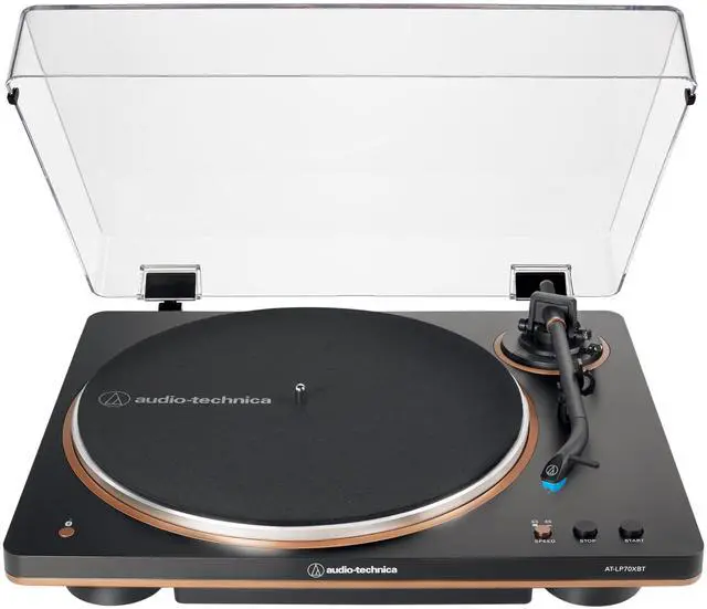 Alt view image 8 of 20 - Audio Technica AT-LP70XBT-BZ Automatic Belt-Drive Turntable - Black/Bronze