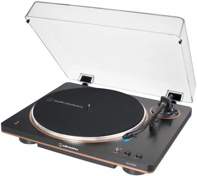 Alt view image 10 of 20 - Audio Technica AT-LP70XBT-BZ Automatic Belt-Drive Turntable - Black/Bronze