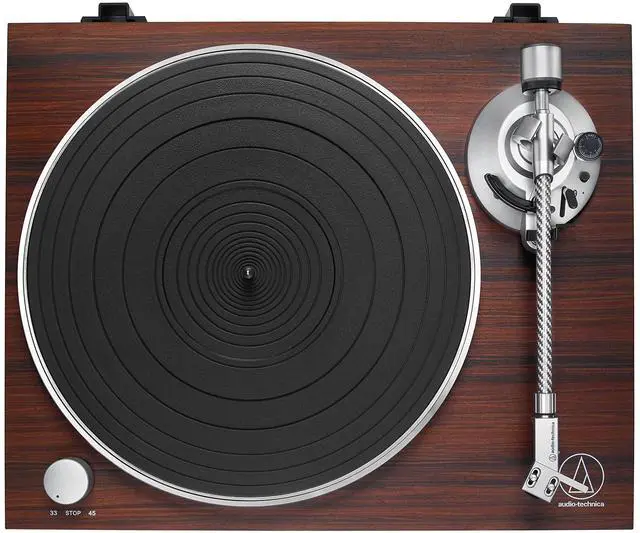 Alt view image 11 of 16 - Audio-Technica AT-LPW50BT-RW Manual Two-Speed Turntable with Bluetooth  Rosewood