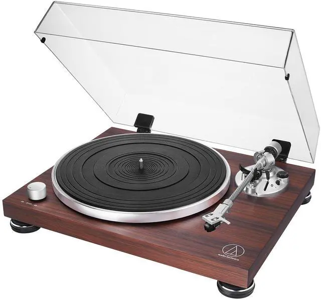 Alt view image 12 of 16 - Audio-Technica AT-LPW50BT-RW Manual Two-Speed Turntable with Bluetooth  Rosewood