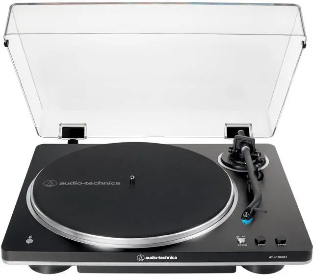 Alt view image 8 of 14 - Audio Technica AT-LP70XBT-BS Automatic Belt-Drive Turntable - Black/Silver