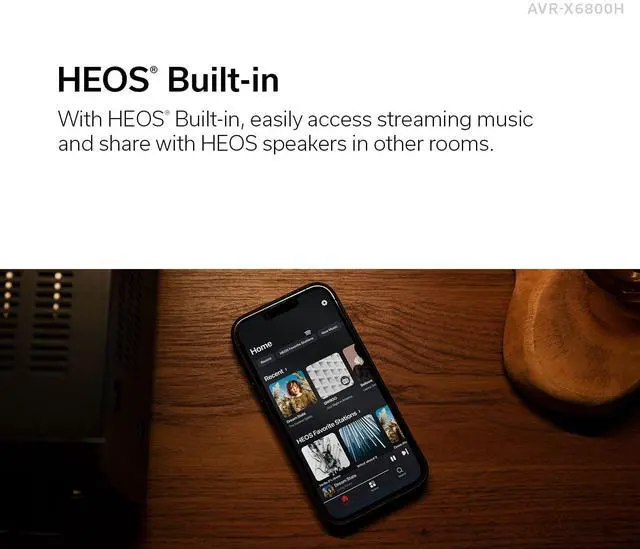 Alt view image 6 of 8 - Denon AVR-X6800H 11.4 Channel AV Receiver - 140W/Channel, Wireless Streaming via Built-in HEOS, WiFi, & Bluetooth, Supports Dolby Vision, HLG, HDR10+, Dynamic HDR, & Dolby Atmos Height Virtualization