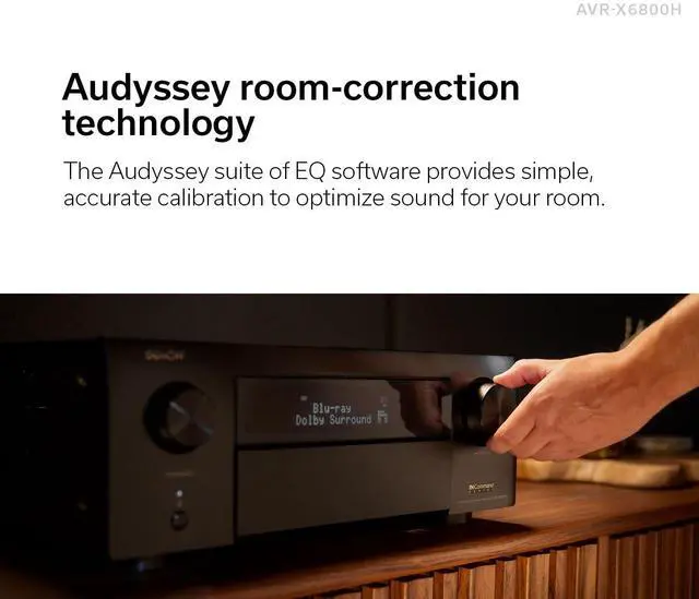 Alt view image 8 of 8 - Denon AVR-X6800H 11.4 Channel AV Receiver - 140W/Channel, Wireless Streaming via Built-in HEOS, WiFi, & Bluetooth, Supports Dolby Vision, HLG, HDR10+, Dynamic HDR, & Dolby Atmos Height Virtualization