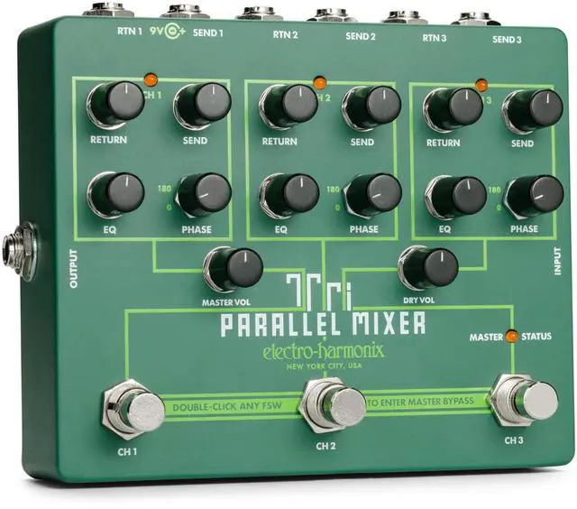 Alt view image 10 of 13 - Electro-Harmonix Tri Parallel Mixer Effects Loop Mixer/Switcher