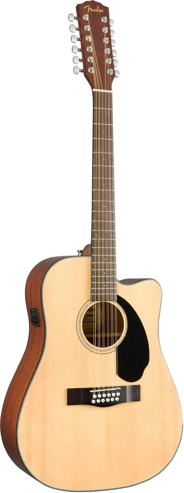 Alt view image 3 of 9 - Fender 12-String Acoustic Electric Guitar, with 2-Year Warranty, with Fishman Acoustic Guitar Pickup with Tuner and Equalizer, Rounded Walnut Fingerboard, Glossed Natural Finish, Mahogany Body