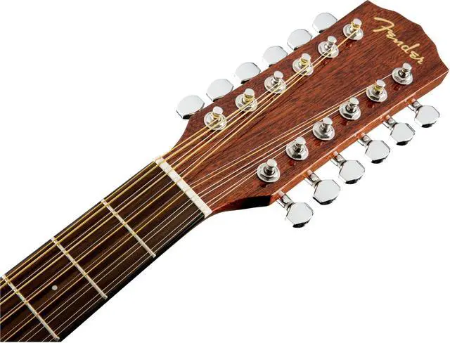 Alt view image 6 of 9 - Fender 12-String Acoustic Electric Guitar, with 2-Year Warranty, with Fishman Acoustic Guitar Pickup with Tuner and Equalizer, Rounded Walnut Fingerboard, Glossed Natural Finish, Mahogany Body