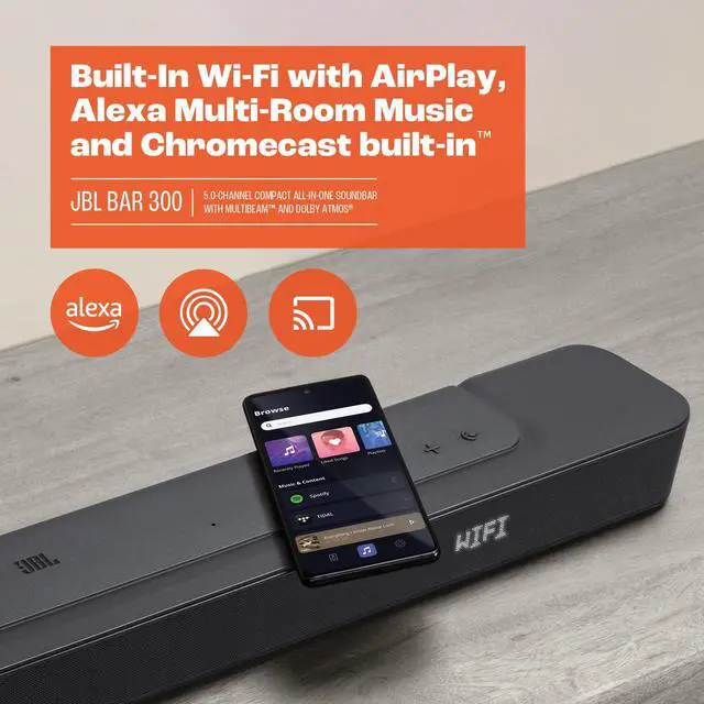 Alt view image 18 of 20 - JBL BAR300 5.0-Channel Compact All-In-One Soundbar with Multibeam & Dolby Atmos