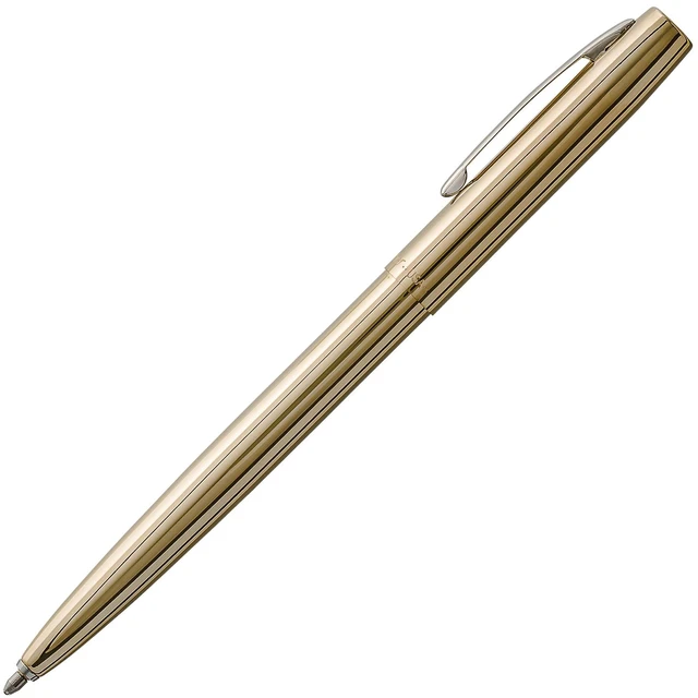 Main image of Space Pen Brass Alloy Cap-O-Matic Pen, Black Ink, Gift Box Pressurized Ballpoint Pen, Writes Upside Down & in Extreme Temperatures, Medium Point, Pocket Clip, Made in the USA