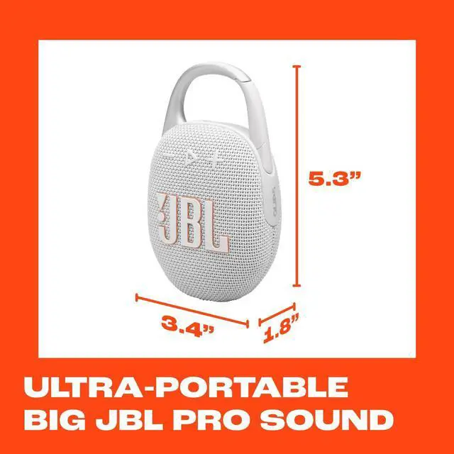 Alt view image 12 of 14 - JBL CLIP5WHT Clip 5 Portable Bluetooth Speaker - White