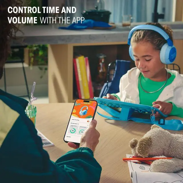 Alt view image 11 of 14 - JBL JR470NCWHT Junior 470NC Kids Wireless Over-Ear Noise Canceling Headphones - White