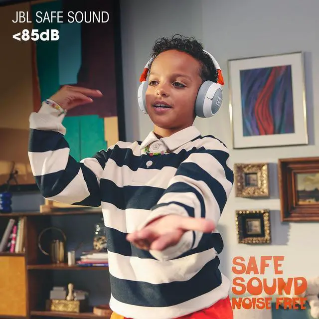 Alt view image 10 of 14 - JBL JR470NCWHT Junior 470NC Kids Wireless Over-Ear Noise Canceling Headphones - White