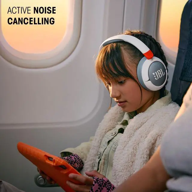 Alt view image 12 of 14 - JBL JR470NCWHT Junior 470NC Kids Wireless Over-Ear Noise Canceling Headphones - White