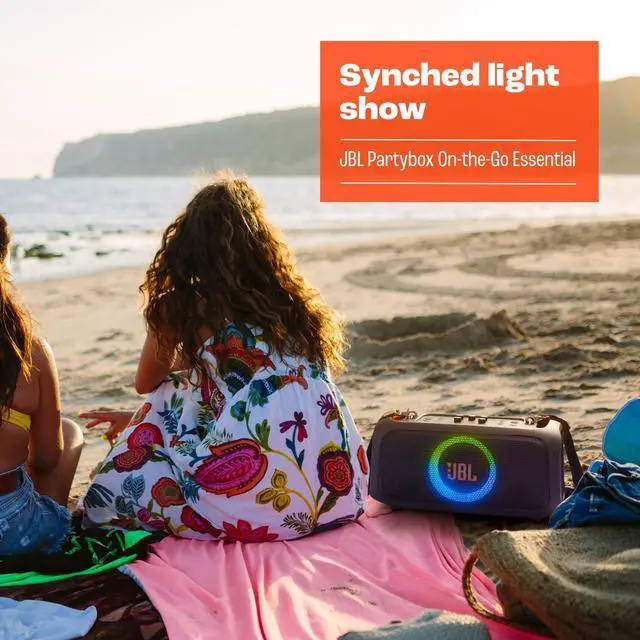 Alt view image 18 of 18 - JBL PartyBox On-The-Go Essential - Portable party speaker with built-in lights and wireless mic, Amazing Pro Sound, IPX4 splashproof protection, 6 hours of playtime, Convenient shoulder strap