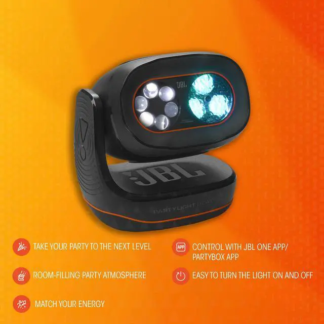 Alt view image 9 of 14 - JBL PLBEAM PartyLight Beam Portable Bluetooth Projection Party Light