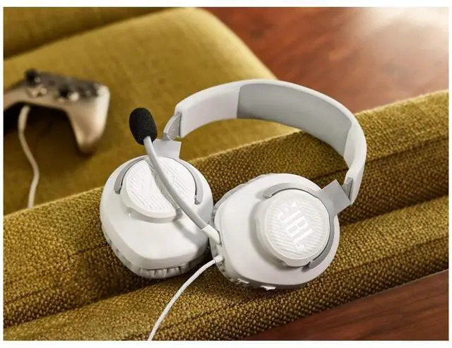 Alt view image 14 of 19 - JBL QUANTUM 100 Circumaural Gaming Headset, White