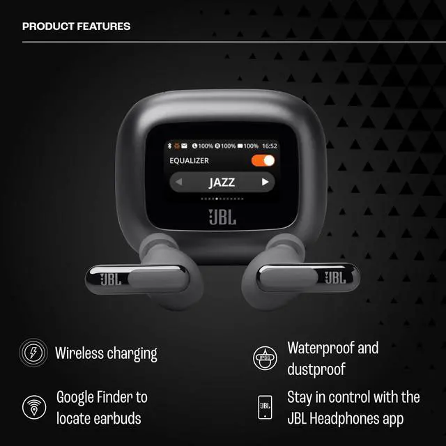 Alt view image 9 of 14 - JBL LIVEBEAM3BLK Live Beam 3 True Wireless Noise Cancelling Earbuds w/ Smartcase - Black
