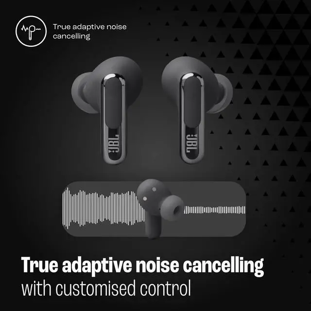 Alt view image 11 of 14 - JBL LIVEBEAM3BLK Live Beam 3 True Wireless Noise Cancelling Earbuds w/ Smartcase - Black