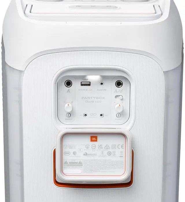 Alt view image 9 of 14 - JBL PBCLUB120SWH PartyBox Club 120 Portable Bluetooth Speaker - White