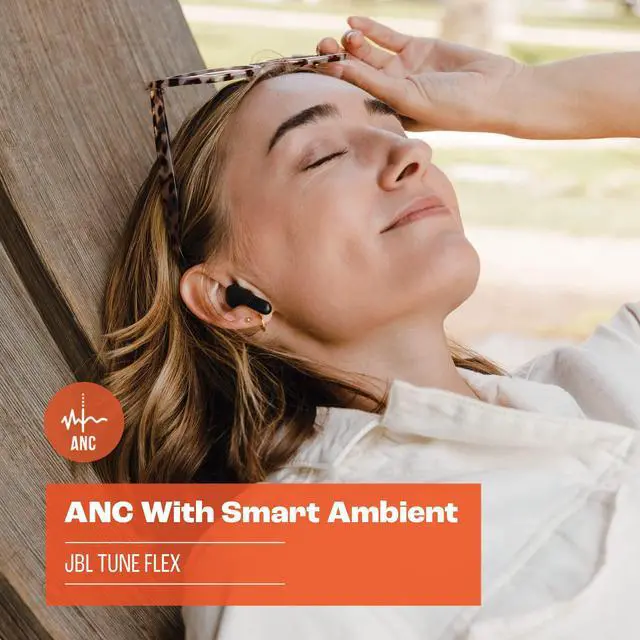 Alt view image 18 of 20 - JBL TFLEXBLK Tune Flex True Wireless Noise Cancelling Earbuds - Black