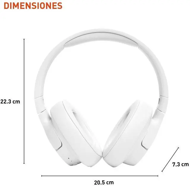 Alt view image 8 of 12 - JBL T720BTWHT Tune 720BT Over the Ear Headphones - White