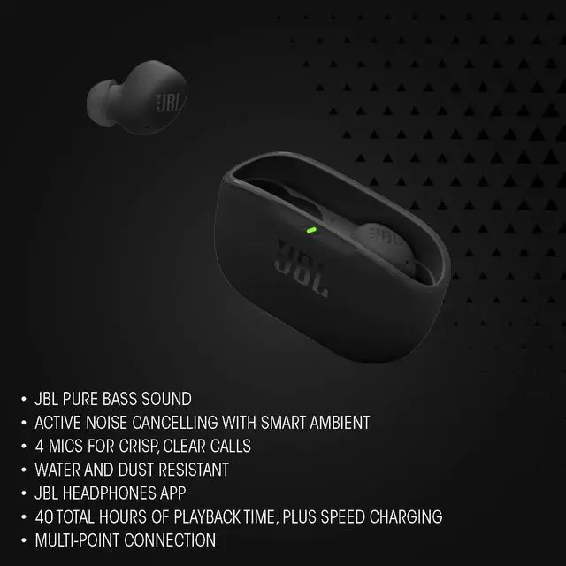 Alt view image 10 of 14 - JBL VBUDS2BLK Vibe Buds 2 True Wireless Noise Canceling Earbuds - Black
