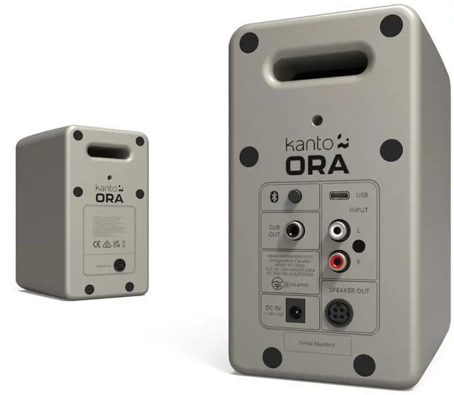 Alt view image 9 of 10 - Kanto ORAME 100W Powered Reference Desktop Computer Speakers with Bluetooth 5.0 and USB-C Input | Bi-Amplified | 100 Hz Automatic Crossover | Reference Quality Sound | Pair | Moon