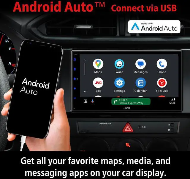Alt view image 10 of 12 - JVC KW-M595BT 6.8" Multimedia Receiver w/ CarPlay & Android Auto Compatibility