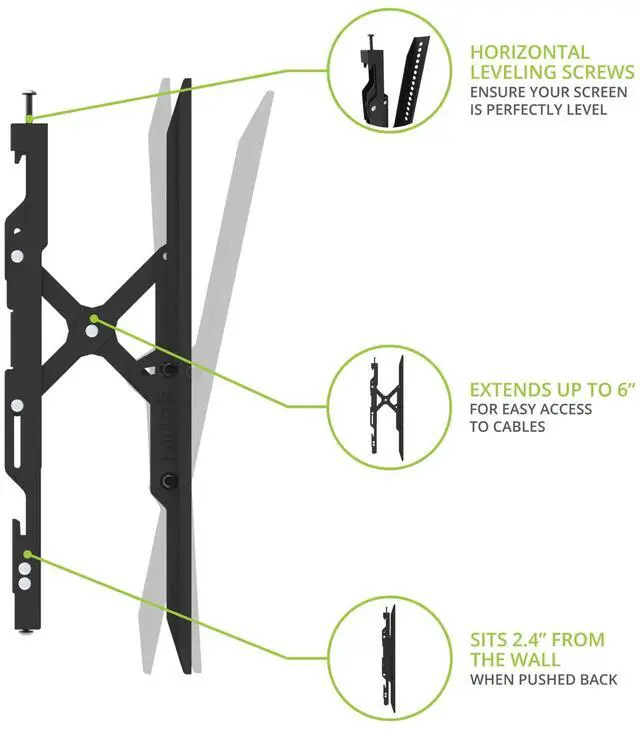 Alt view image 9 of 13 - Kanto TE300 Dual Stud Tilting Mount with 6" Extension for 43"-90" TVs - Black (2023)