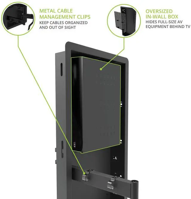 Alt view image 10 of 14 - Kanto R600 In-Wall Recessed Full Motion TV Wall Mount for 65" - 90" TVs (2024)